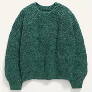 Old Navy Textured Shaker-Stitch Sweater for Girls Knit in green girls 8